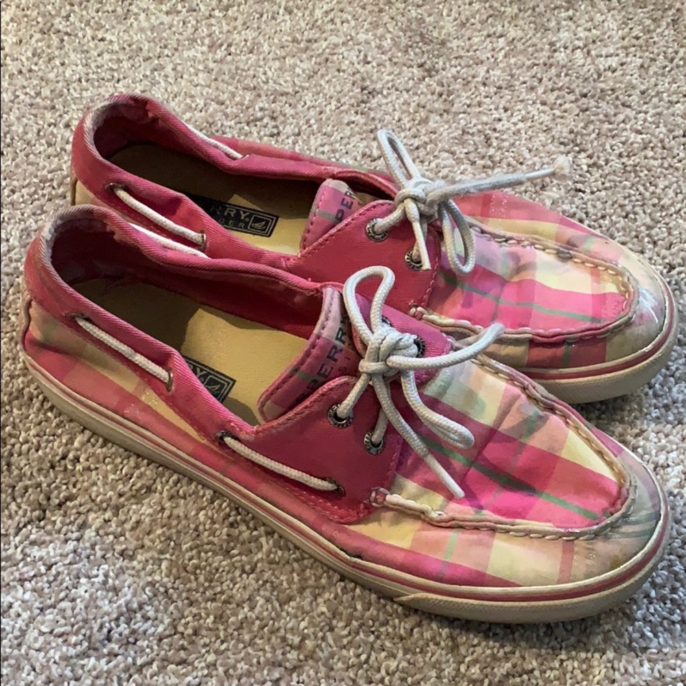 Pink Plaid Sperry Topsider